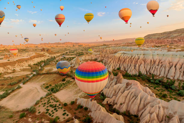 istock Air balloons at sunrise in Turkey 2040287498