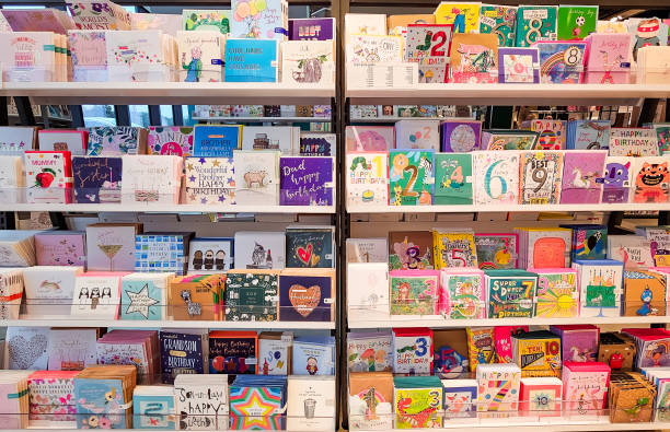 istock Selection of greetings cards on display in the store 2040303308