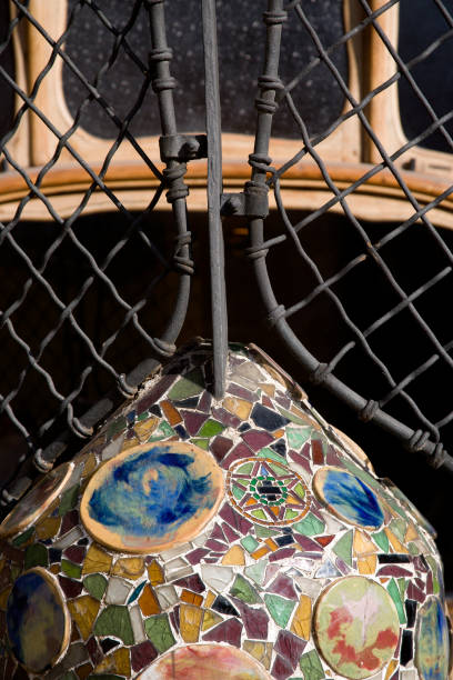 The colorful mosaic patterns of Casa Batllo in Barcelona
