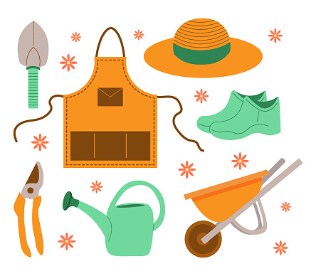 the concept of gardening and horticulture. Hello spring. vector illustration