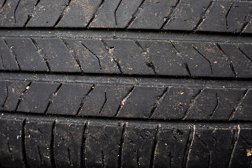 abstract background close-up of summer tire tire tread. Road safety