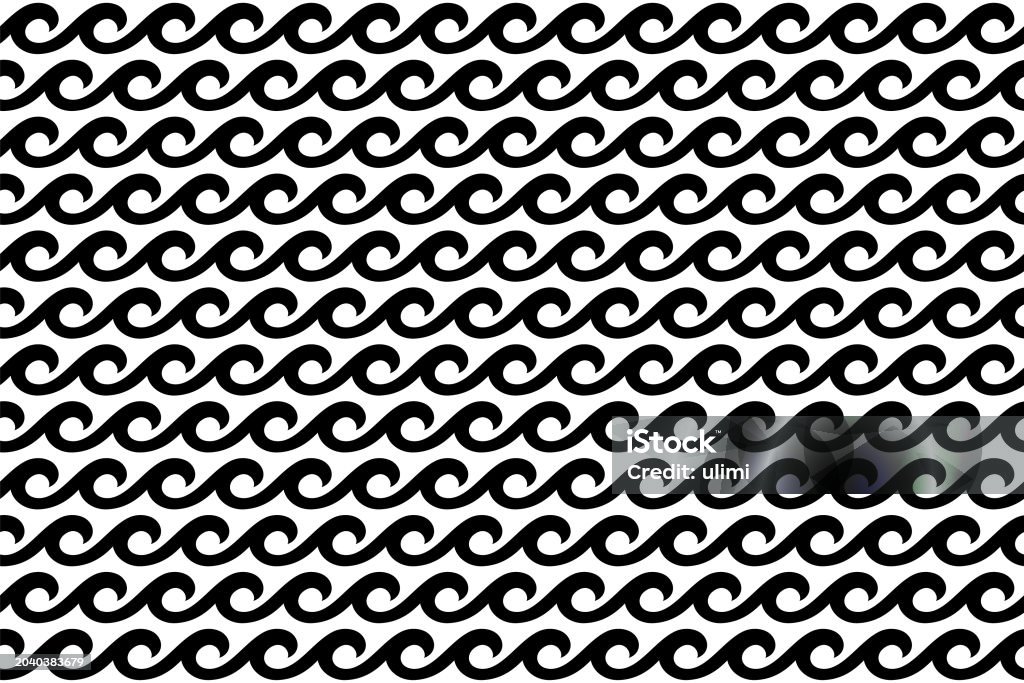 Wave Pattern Stock Illustration - Download Image Now - Border - Frame ...