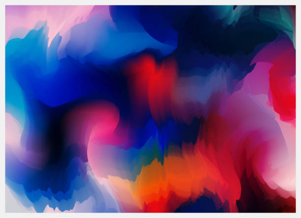 vektor abstrakte fluidität flüssige effekte aquarell cover hintergrund - fluidity liquid blue wave stock-grafiken, -clipart, -cartoons und -symbole