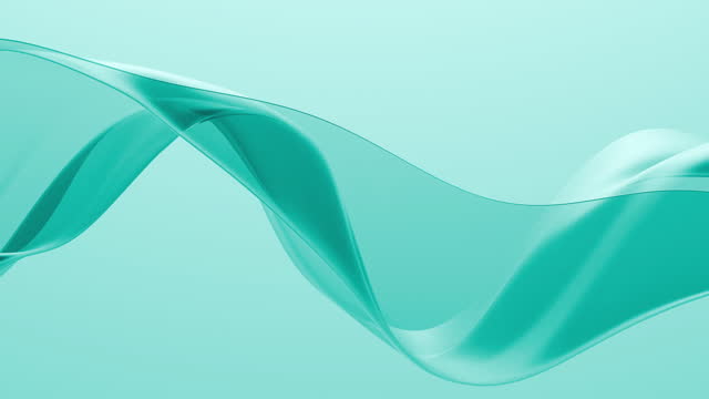 Flowing abstract shapes of material transparent blue on blue background