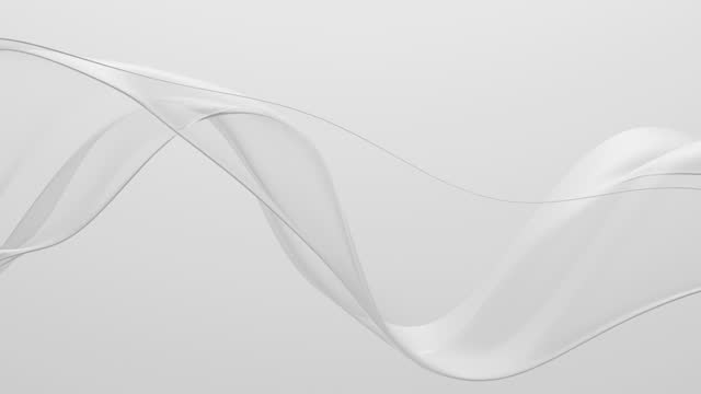 Flowing abstract shapes of material transparent white on white background