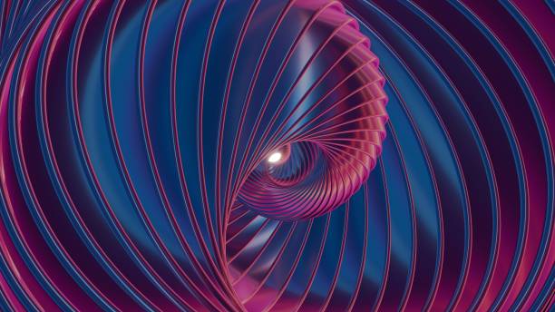 istock Beautiful abstract colorful swirl background with shiny, dynamic starburst rings, rendered in 3D for design. 2040468711