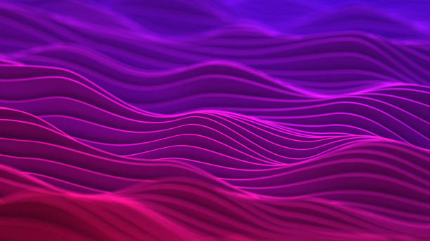 Futuristic technological background, wave flowing pattern. Abstract data flow chart.  3d illustration ストックフォト
