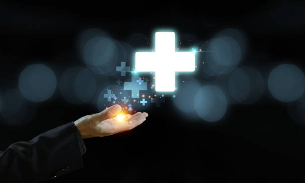 istock Value added increase benefit concept. Businessman show virtual plus icon, positive sign add more benefit thinking and business mindset. Addition wealth bonus, health growth incentive advantage 2040547895