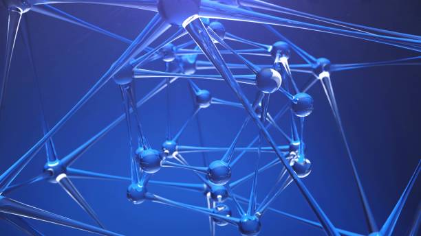 istock A closeup of a molecular structure on an azure background 2040558696