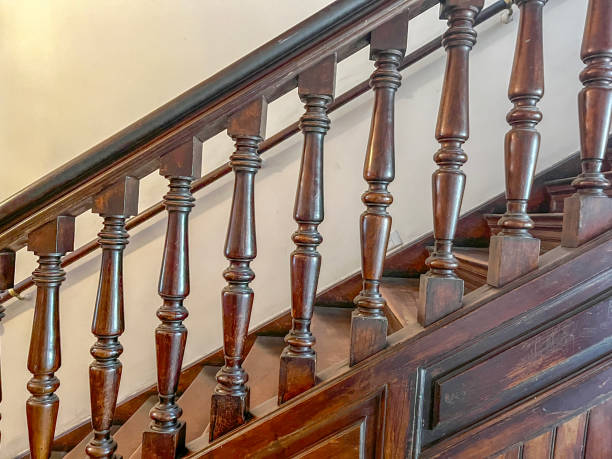 istock Ornate wooden staircase and bannister 2040559740