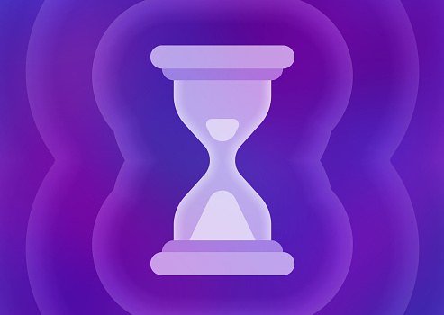 Hourglass 3D design element illustration.