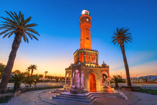 istock Clock Tower of Izmir in Turkey at night 2040581347