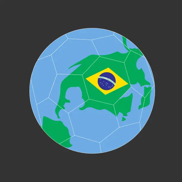 Vector illustration of Brazil world ball