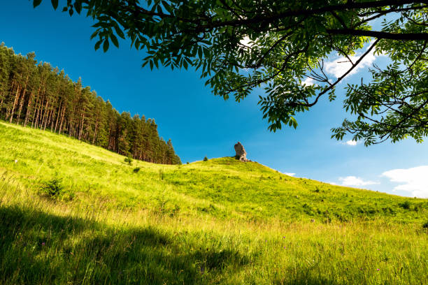 Rock formations on the top of the hill over the village Biely Potok, Slovakia