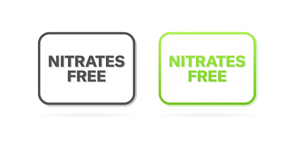 Nitrate free icons. Nitrates free banner icons. Flat style. Vector icons