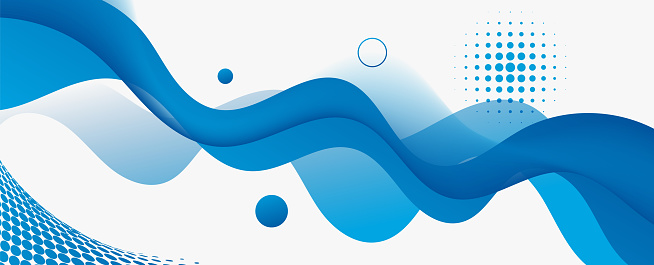 Abstract blue gradient wavy layer background, design for landing page template