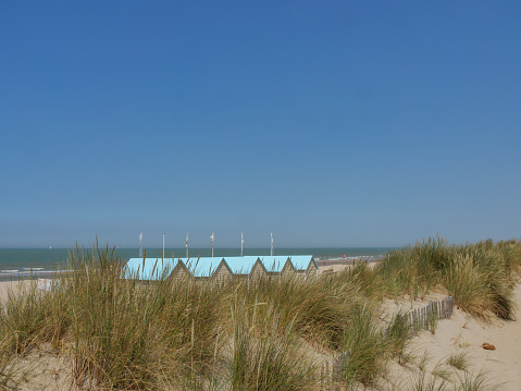 beautifull beach near oostende at the belgian north sea coast