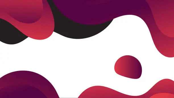 Vector illustration of Modern abstract liquid background with dark red and purple gradient colors on white