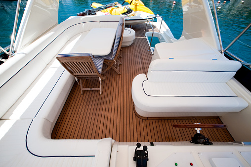Flybridge deck luxury motor yacht