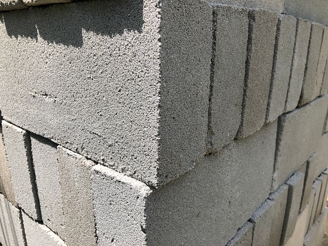 Artistically stacked concrete blocks, the solid foundation for architectural visions.