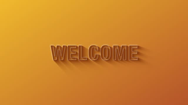 welcome text background moving with shadow orange background