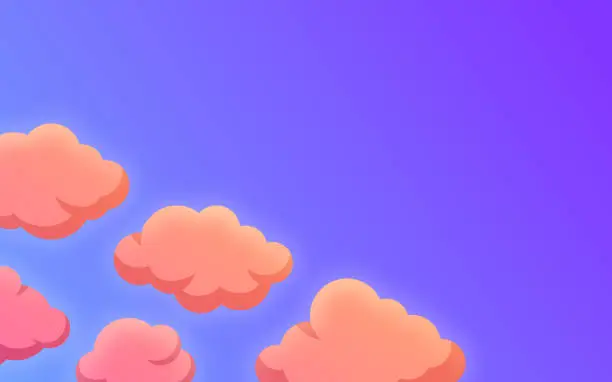 Vector illustration of Fluffy Clouds Background