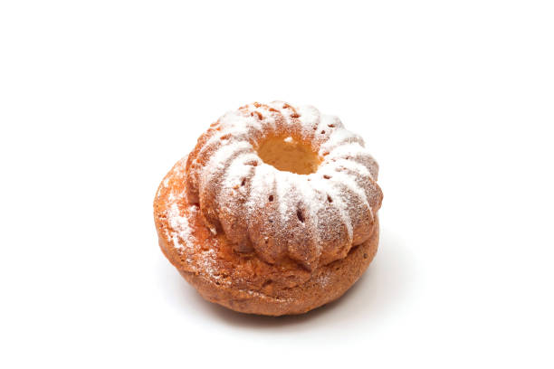 Homemade cupcake isolated on white background. Muffin close-up.