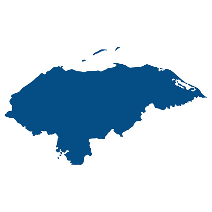 Honduras map. Map of Honduras in blue color