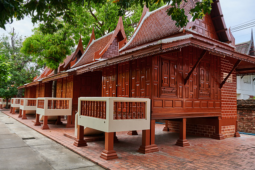 Monk's homes in Yai Chai Mongkhon temple. Ayutthaya. Phra Nakhon Si Ayutthaya province. Thailand.