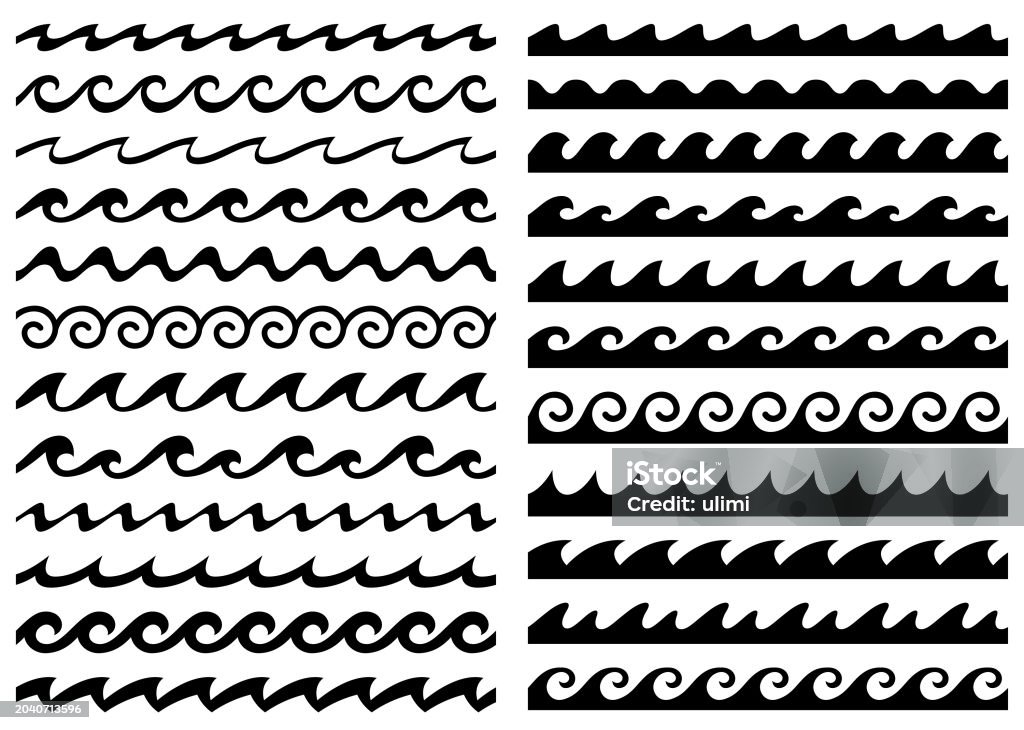 Wave Vector Square Waves Stock Illustration - Download Image Now - Abstract, At The Edge ...