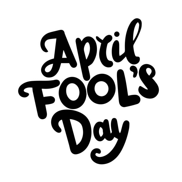 April Fool's Day text banner. April Fool's Day text banner. Handwriting inscription April Fool's Day square composition. Hand drawn vector art. april fools day calendar stock illustrations