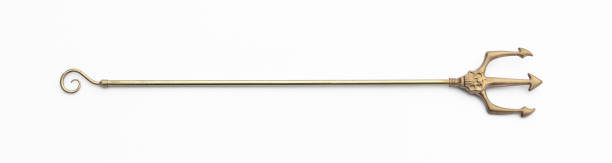 istock Golden Trident isolated on white background 2040719550