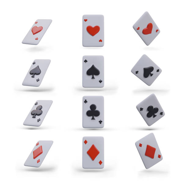 istock Set of realistic aces in different positions. Colored vector playing cards of different suits 2040724400