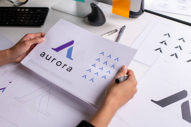 istock Graphic designer working in office. Designing logo, Artist Creative Designer Illustrator Graphic Skill Concept. 2040726577