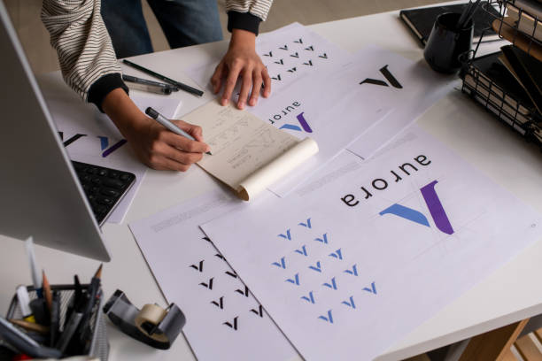 istock Asian Graphic designer working in office. Designing logo Artist Creative Designer Illustrator Graphic Skill Concept. 2040726612