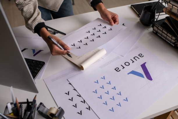 istock Asian Graphic designer working in office. Designing logo Artist Creative Designer Illustrator Graphic Skill Concept. 2040726616