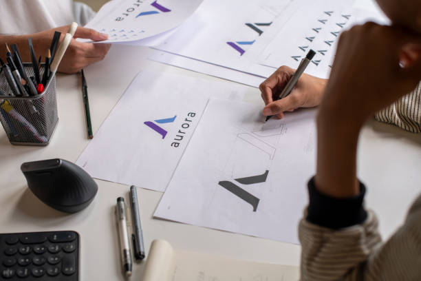 istock Asian Graphic designer working in office. Designing logo Artist Creative Designer Illustrator Graphic Skill Concept. 2040726632