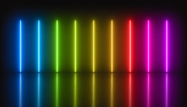 istock Illustation of bright colorful neon lines 2040760415