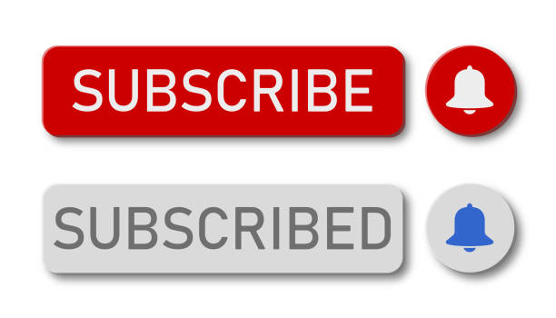 istock Illustration of red and gray buttons with subscribe, subscribed and notification bell buttons. 2040761444