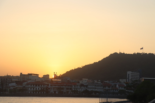 Ancon hill during sunset in Panama City.