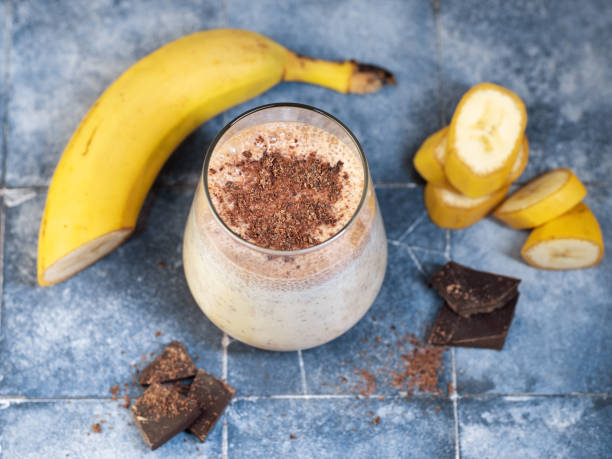 istock Banana milk smoothie cocktail with chocolate 2040778863