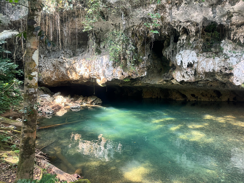 Starting point to explore a cave system in Belize.