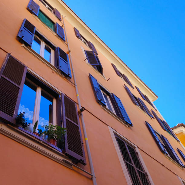 istock Rome: Italian Vibrant Colored Architecture, with the characteristic facade and windows 2040836053