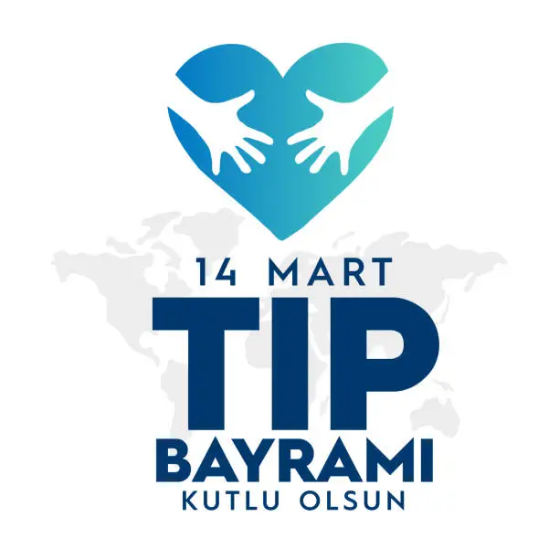 Vector illustration of 14 mart tıp bayramı. Translation: March 14 Feast of Medicine. vector design.