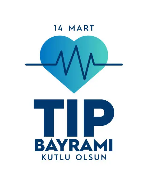 Vector illustration of 14 mart tıp bayramı. Translation: March 14 Feast of Medicine. vector design.