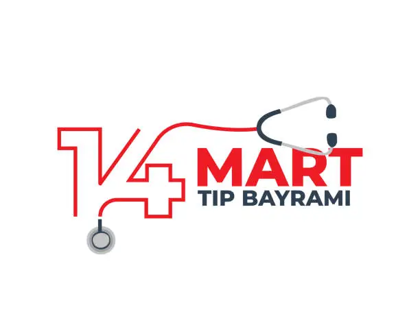 Vector illustration of 14 mart tıp bayramı. Translation: March 14 Feast of Medicine. vector design.