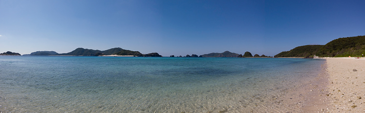 beautiful ama beach at zamami island, kerama islands, okinawa islands, japan.