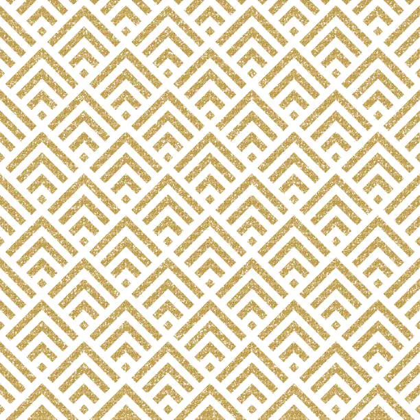 Vector illustration of Gold and white geometric pattern