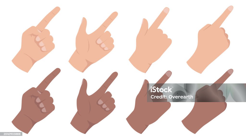 Various Finger Hands And Finger Pointing Vector Collection Stock Illustration ...