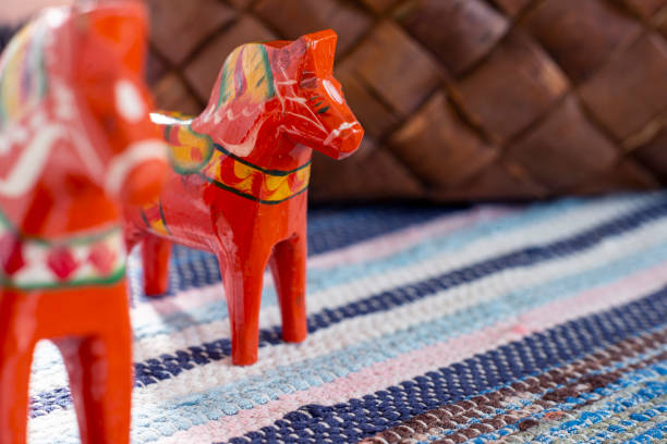 Dala Horse on old woven rag rug